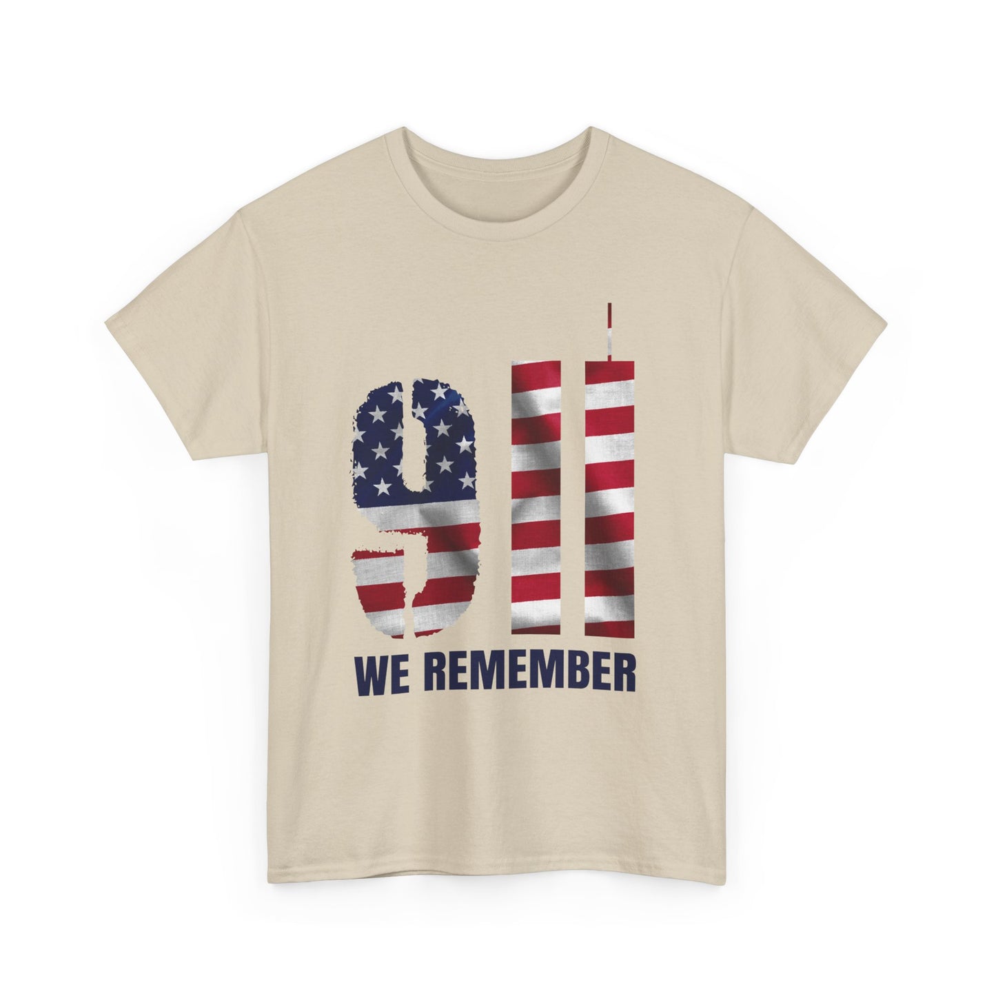 9/11 We Remember T-Shirt - American Flag Twin Towers Memorial Tee