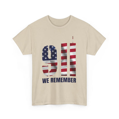 9/11 We Remember T-Shirt - American Flag Twin Towers Memorial Tee