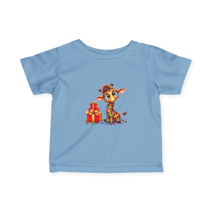 Baby Giraffe Christmas Lights Infant T-Shirt – Cute Holiday Tee