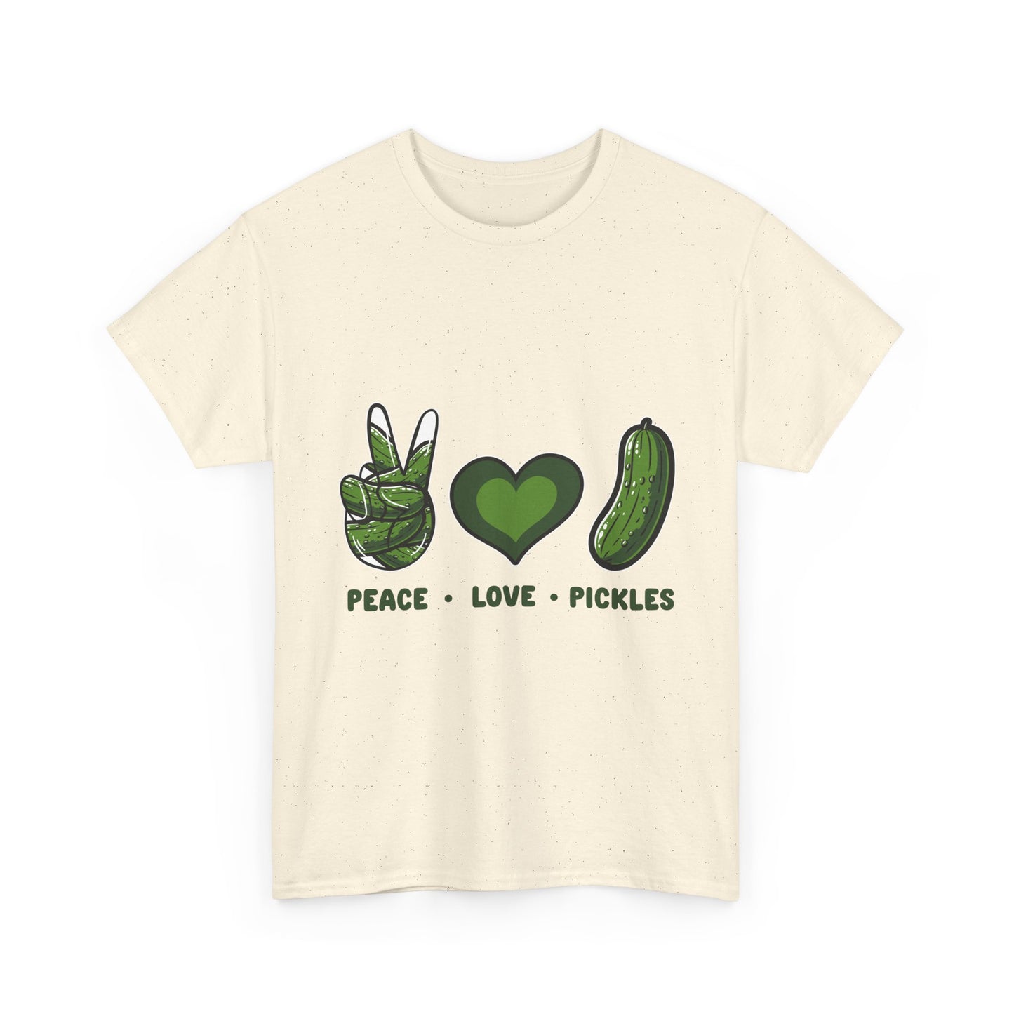 Peace Love Pickles Shirt - Funny Pickle Lover Gift, Retro Cucumber T-Shirt for Women & Men, Foodie Snack Tee with Hippie Vibes