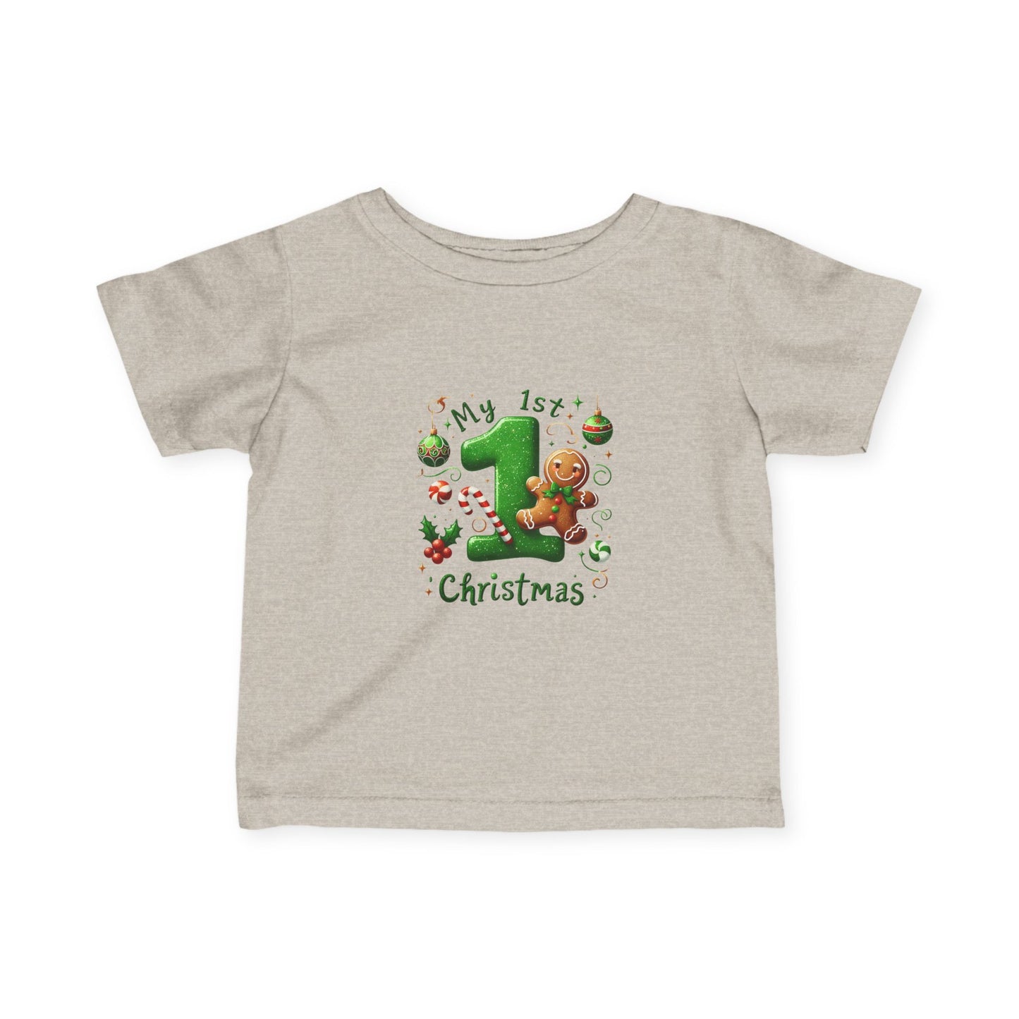 My First Christmas Baby Shirt - Gingerbread & Candy Cane Infant Tee