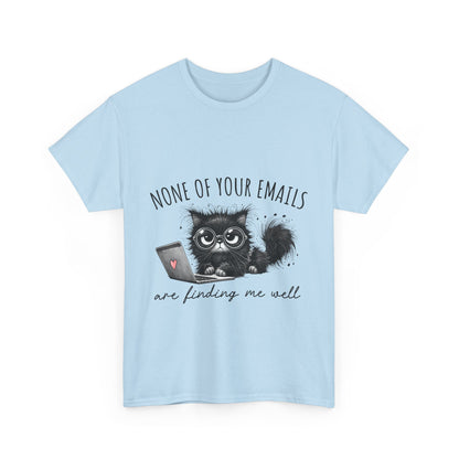 Work From Home Grumpy Cat T-Shirt - None of Your Emails Tee