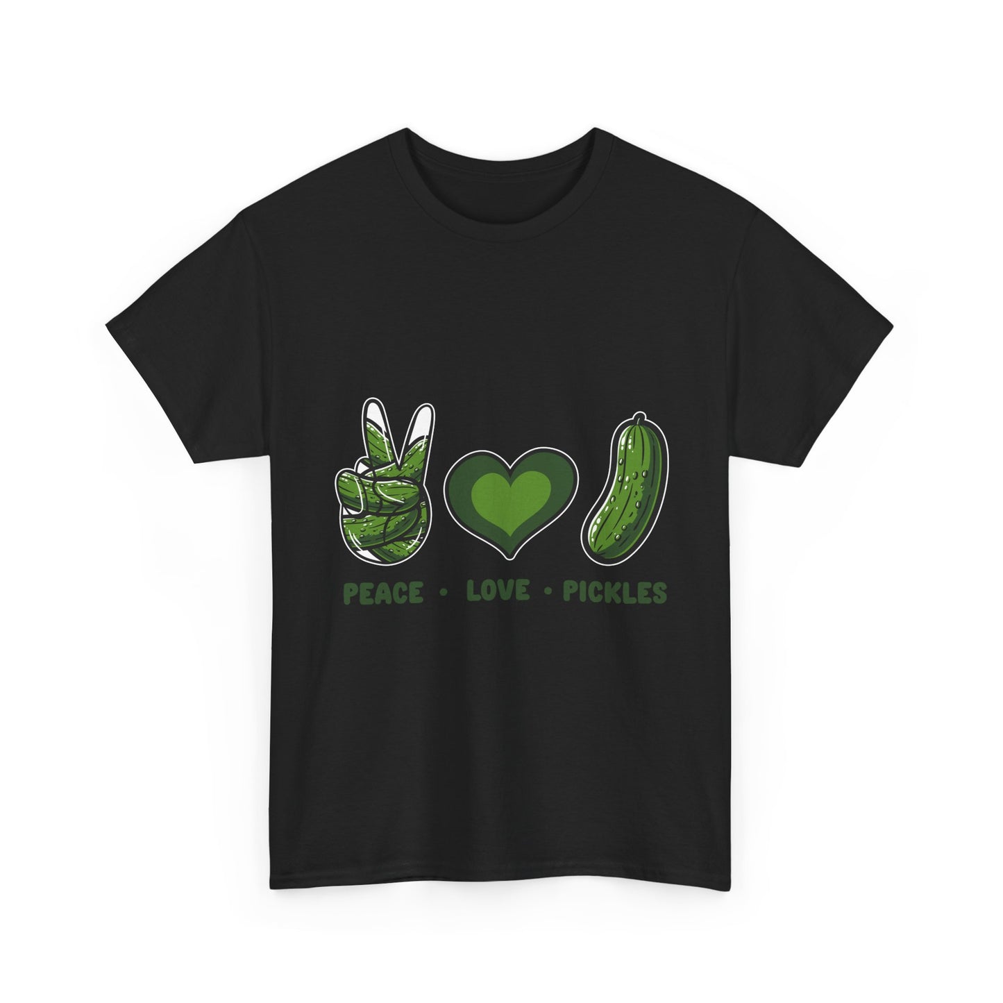 Peace Love Pickles Shirt - Funny Pickle Lover Gift, Retro Cucumber T-Shirt for Women & Men, Foodie Snack Tee with Hippie Vibes