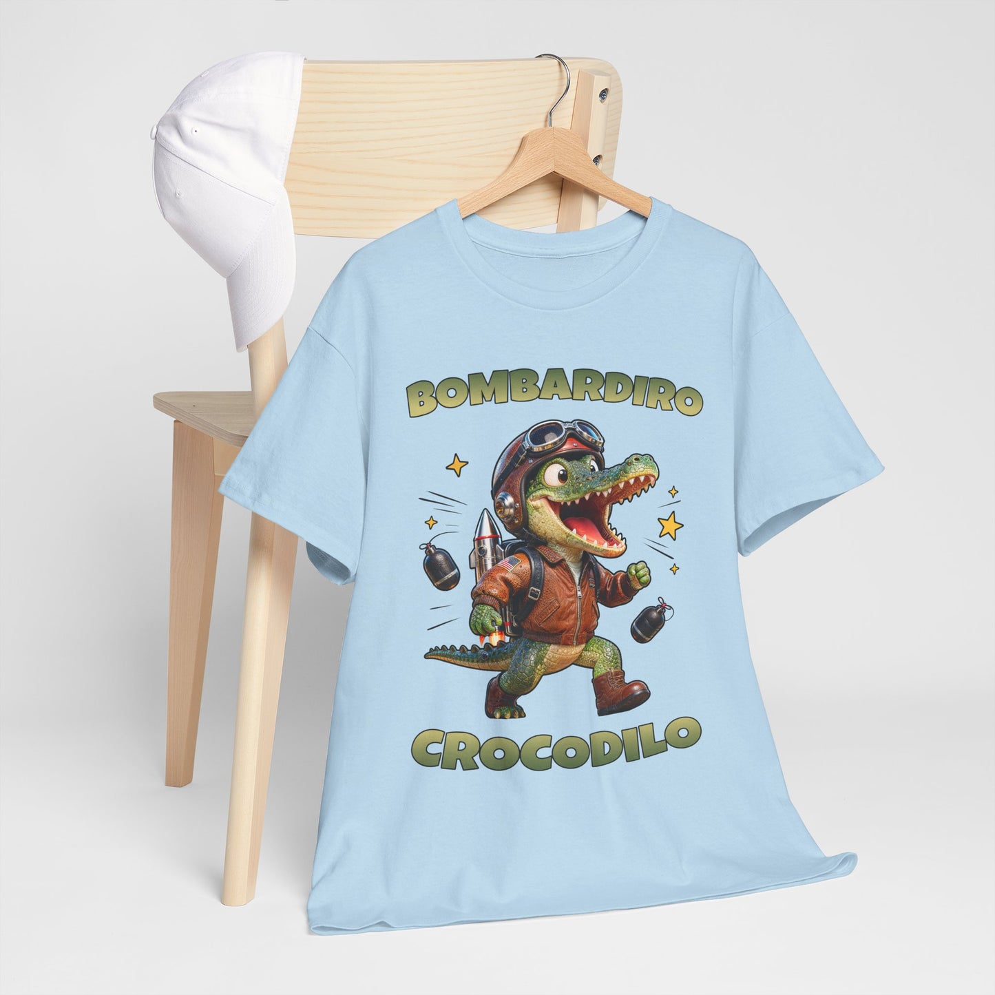 Bombardiro Crocodilo Shirt – Funny Jetpack Crocodile Cartoon Tee