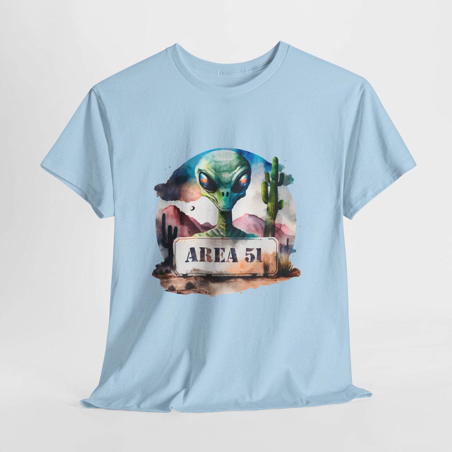 Area 51 Alien Shirt - Watercolor UFO Desert Tee, Roswell Sci-Fi Aesthetic T-Shirt