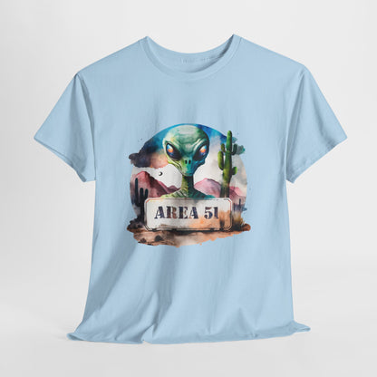 Area 51 Alien Shirt - Watercolor UFO Desert Tee, Roswell Sci-Fi Aesthetic T-Shirt