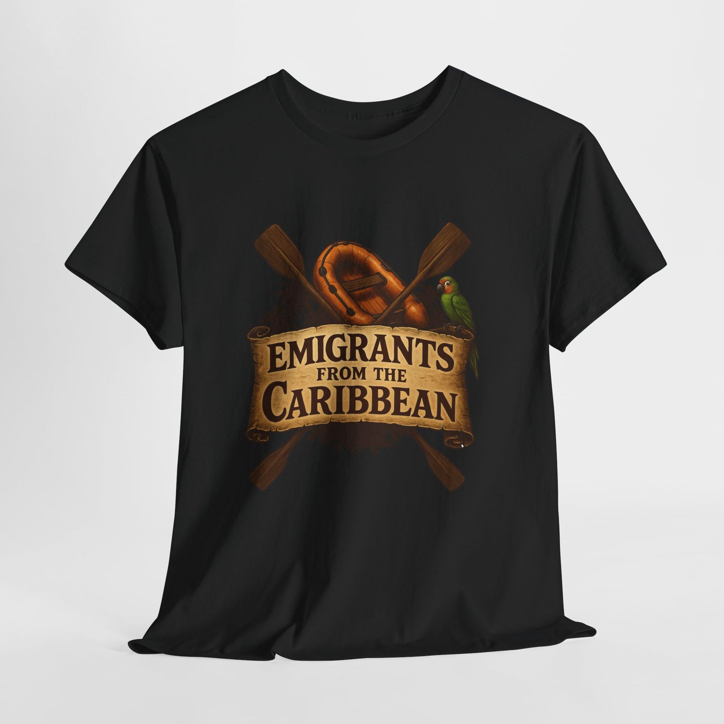 Emigrants from the Caribbean - Funny Pirate-Style Tropical Escape T-Shirt