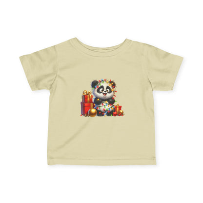 Baby Panda Christmas Lights Infant T-Shirt – Cute Holiday Outfit
