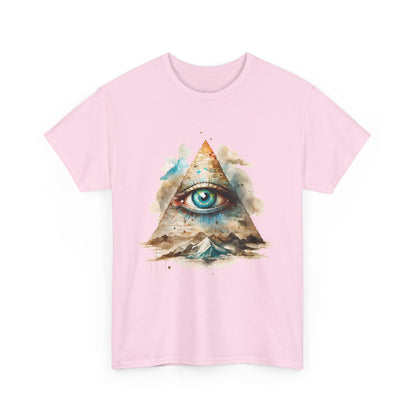 All-Seeing Eye Pyramid T-Shirt - Watercolor Illuminati Aesthetic Tee