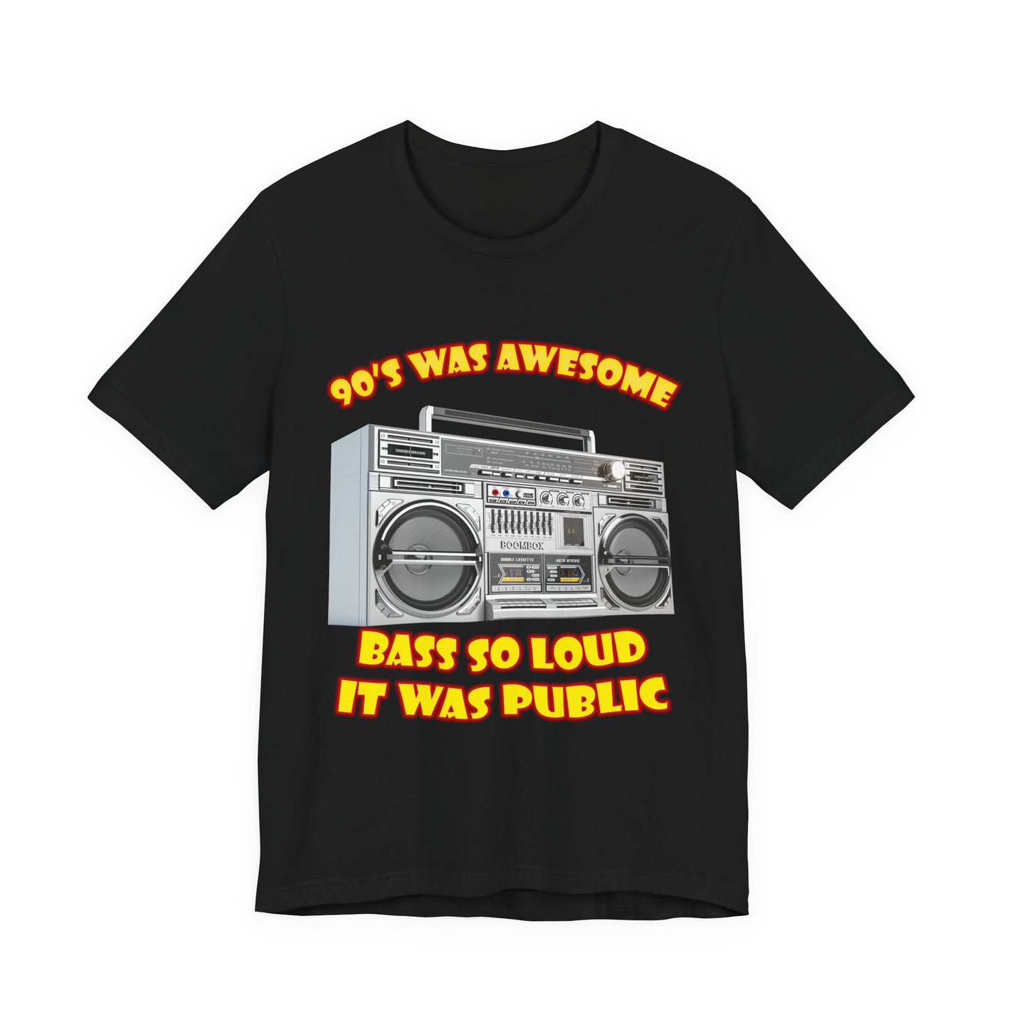 Bass So Loud It Was Public T-Shirt - Retro Boombox 90s Tee