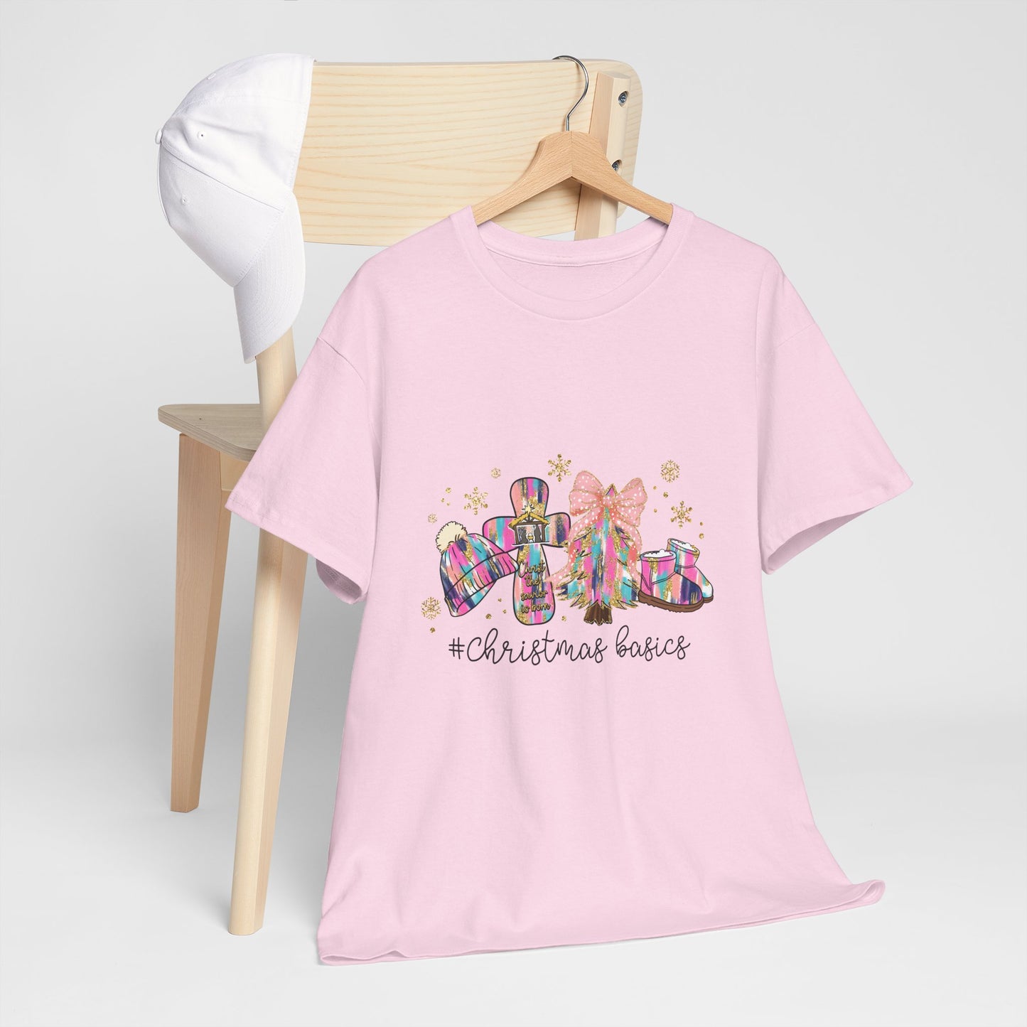Christ the Savior Is Born T-Shirt - Pastel Nativity Cross Christmas Tee