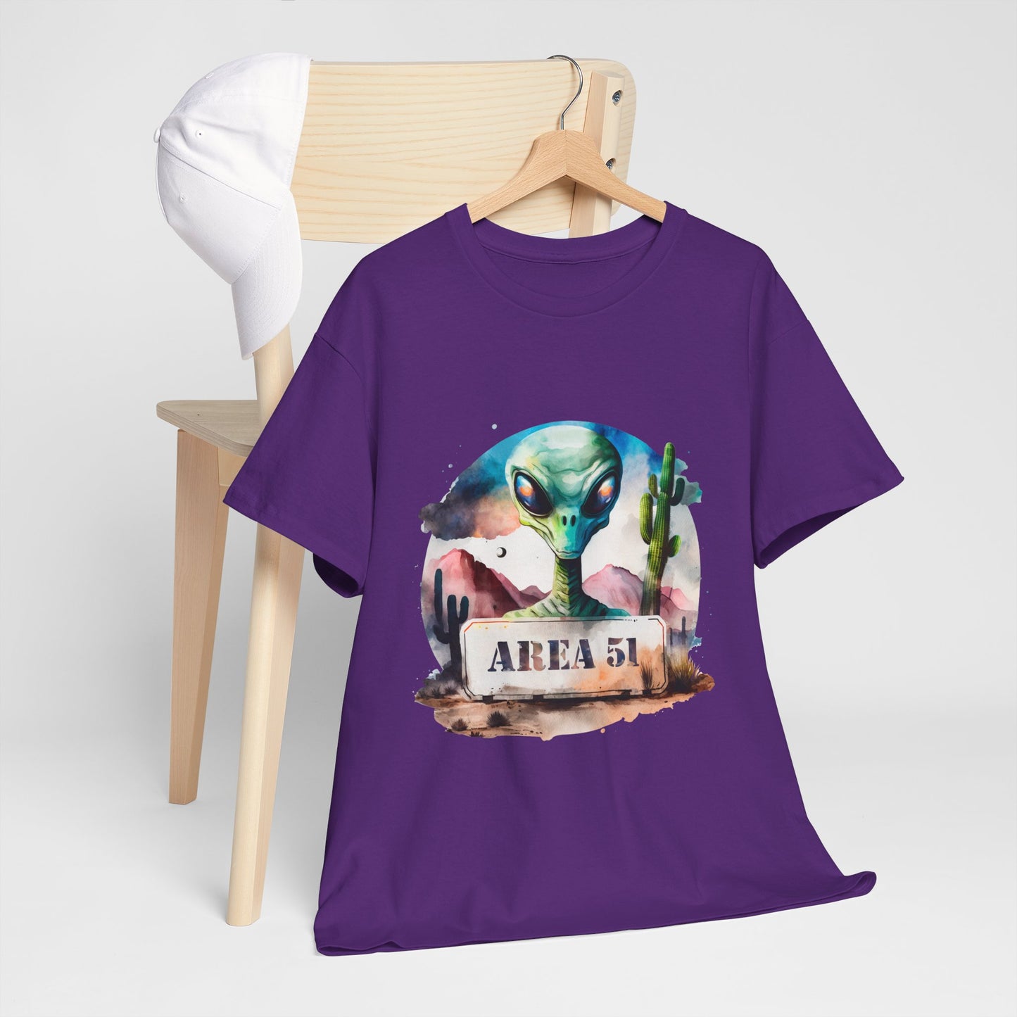 Area 51 Alien Shirt - Watercolor UFO Desert Tee, Roswell Sci-Fi Aesthetic T-Shirt