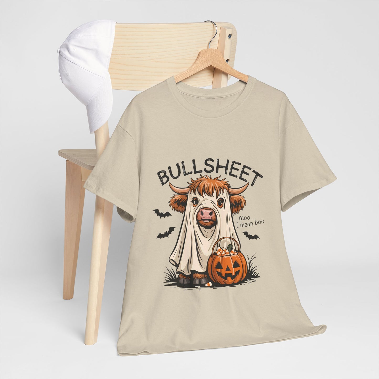Funny Highland Cow Halloween T-Shirt - Ghost Costume Cow Tee