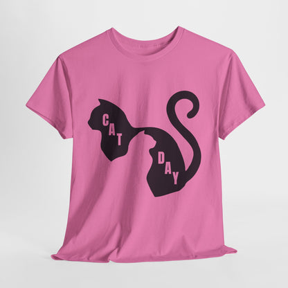 Cat Day Minimalist Black Cat Silhouette T-Shirt