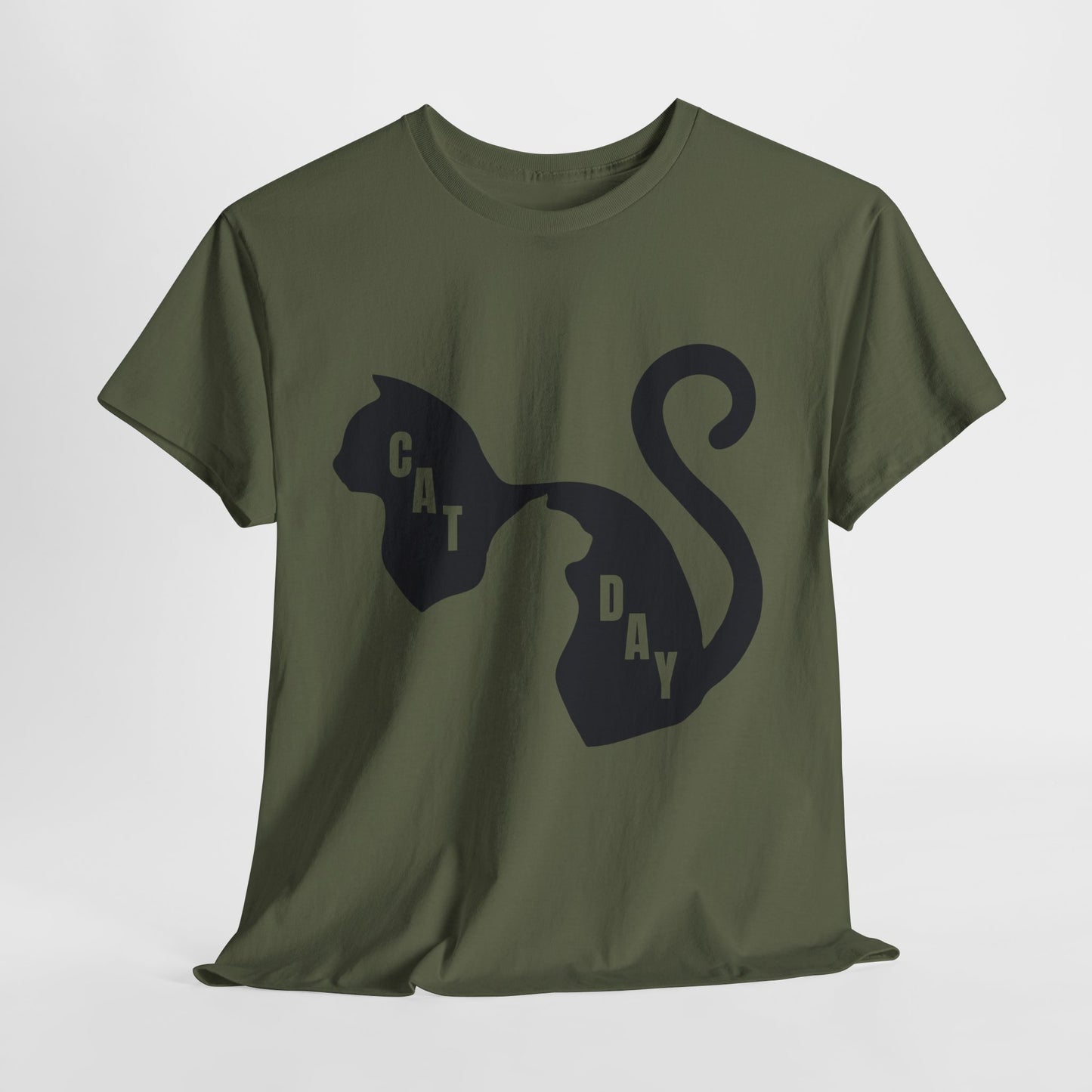 Cat Day Minimalist Black Cat Silhouette T-Shirt