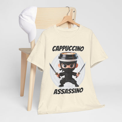 Cappuccino Assassino Shirt – Funny Coffee Ninja Tee for Caffeine Lovers