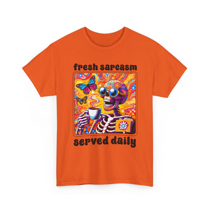 Psychedelic Coffee Skeleton T-Shirt - Trippy Boho Butterfly Tee