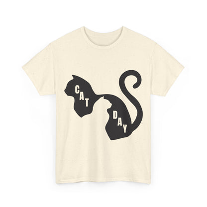Cat Day Minimalist Black Cat Silhouette T-Shirt