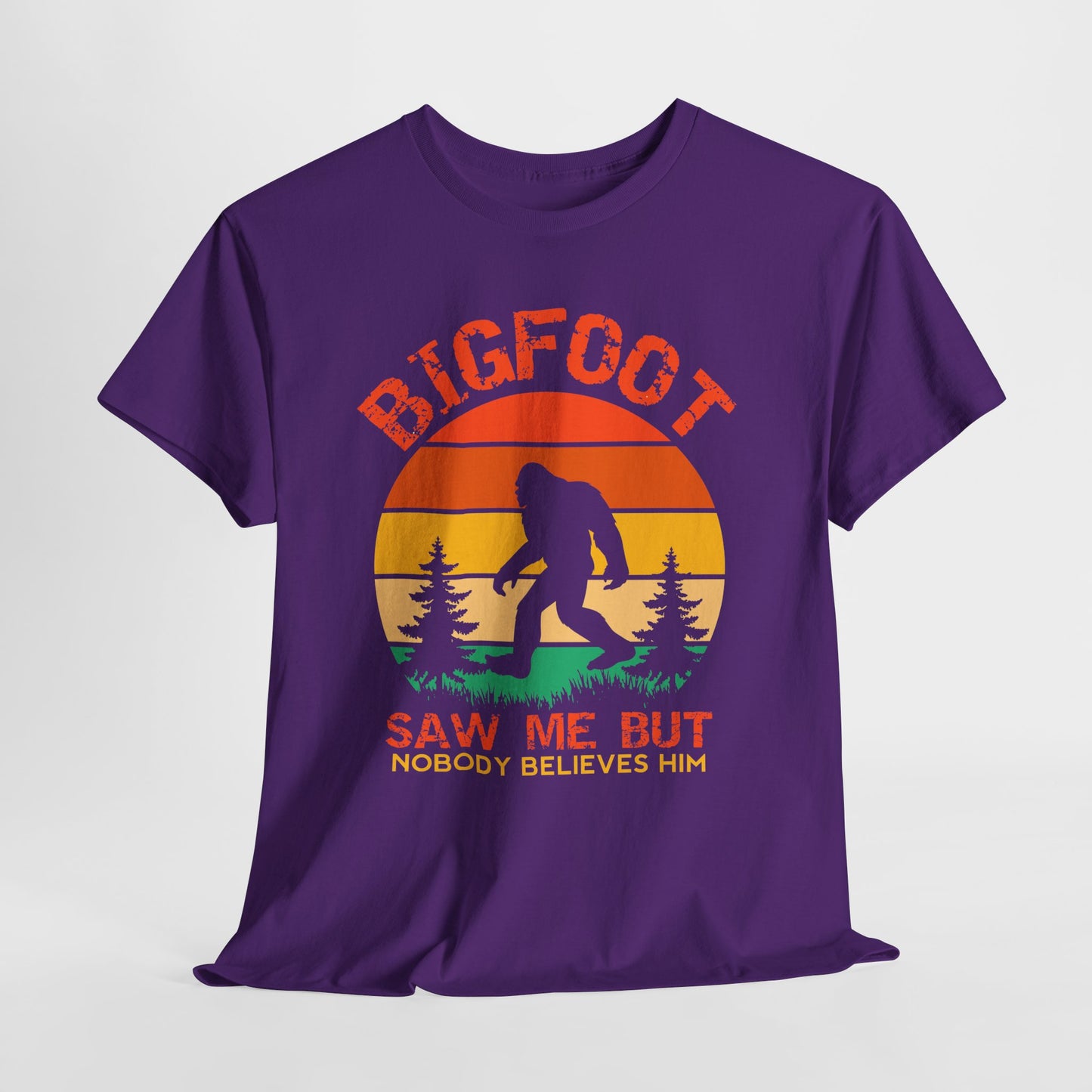 Bigfoot Saw Me But Nobody Believes Him T-Shirt - Retro Camping Cryptid Tee