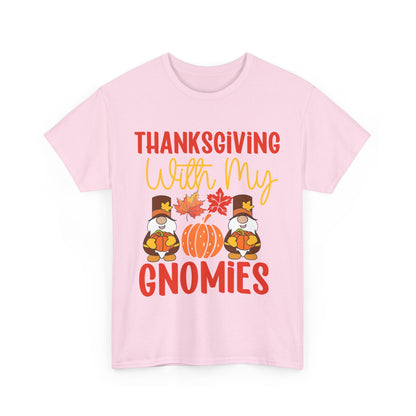Thanksgiving With My Gnomies T-Shirt - Cute Fall Gnome Family Tee