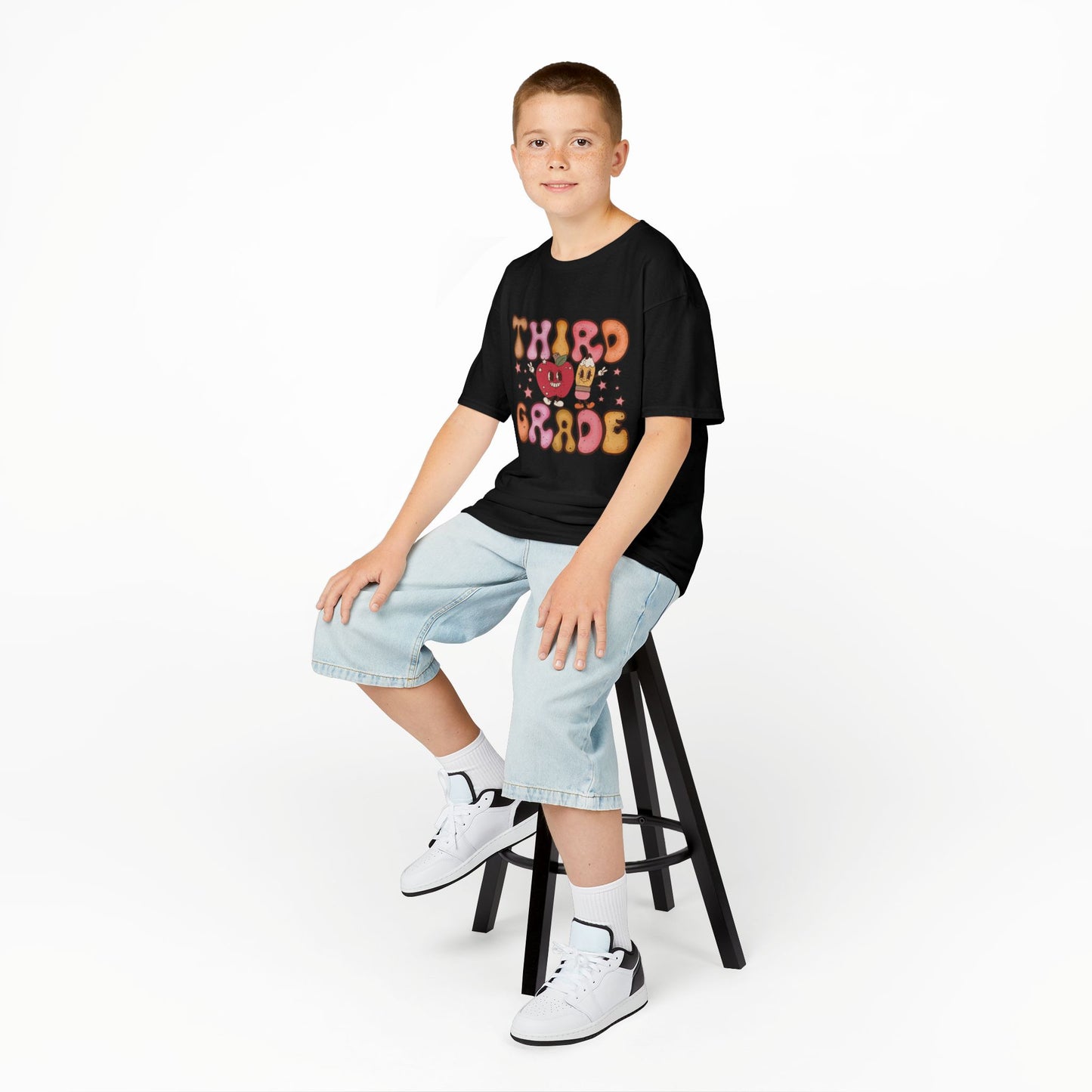 Third Grade Bubble Letters T-Shirt | Cute Retro Back to School Kids Tee
