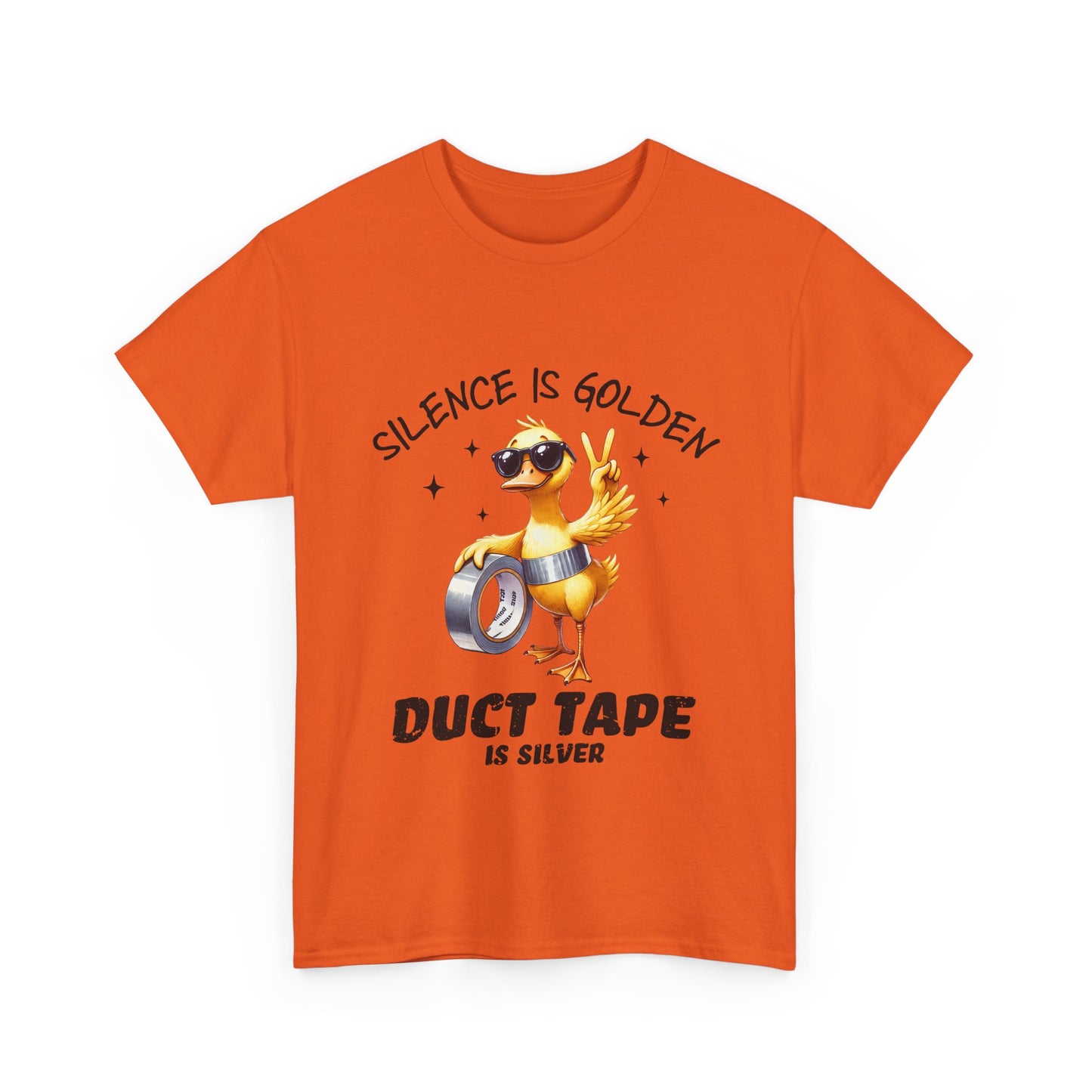 Silence Is Golden Duct Tape T-Shirt - Funny Duck Tee