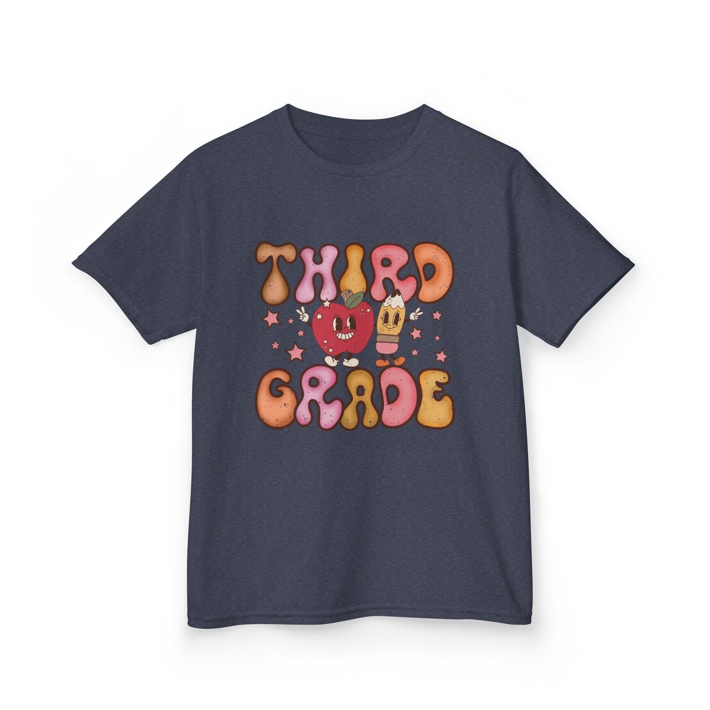 Third Grade Bubble Letters T-Shirt | Cute Retro Back to School Kids Tee
