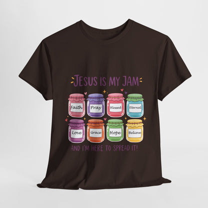 Jesus Is My Jam Shirt - Cute Christian Pun T-Shirt, Faith and Love Graphic Tee, Religious Humor Gift for Women & Men