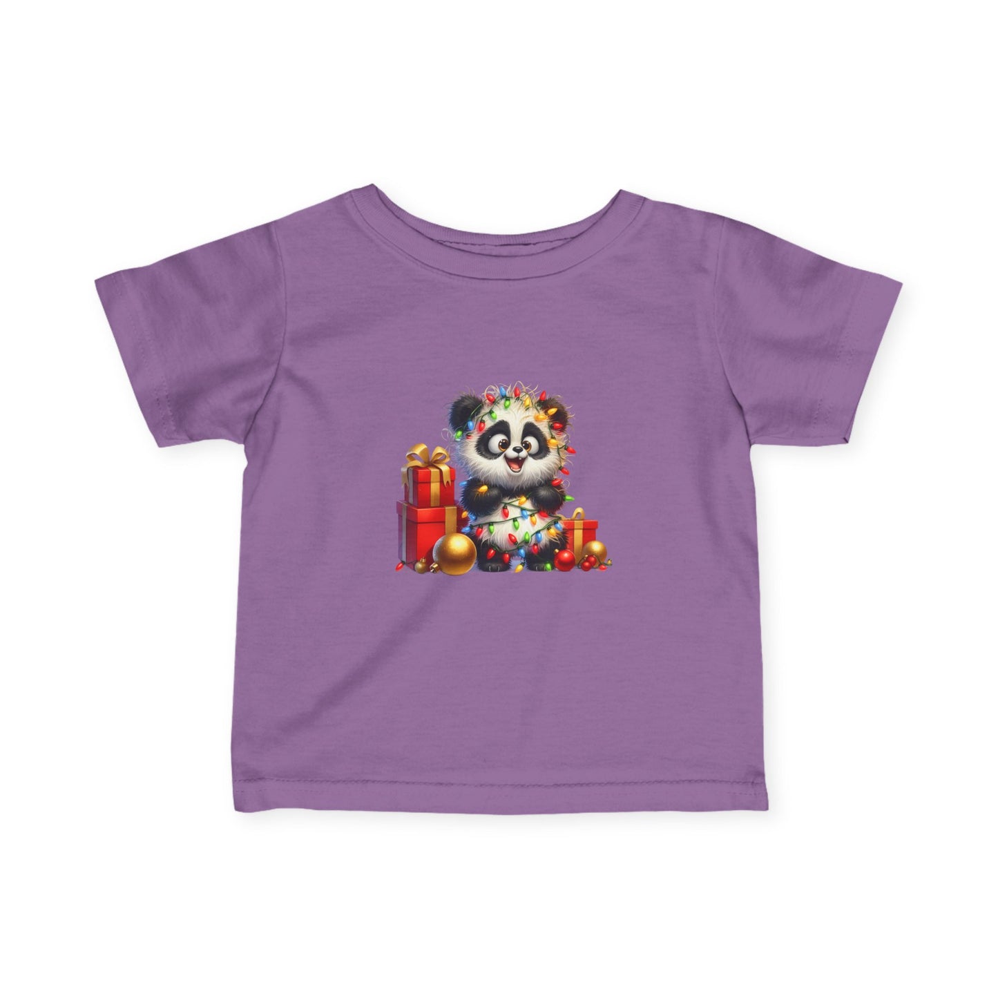 Baby Panda Christmas Lights Infant T-Shirt – Cute Holiday Outfit