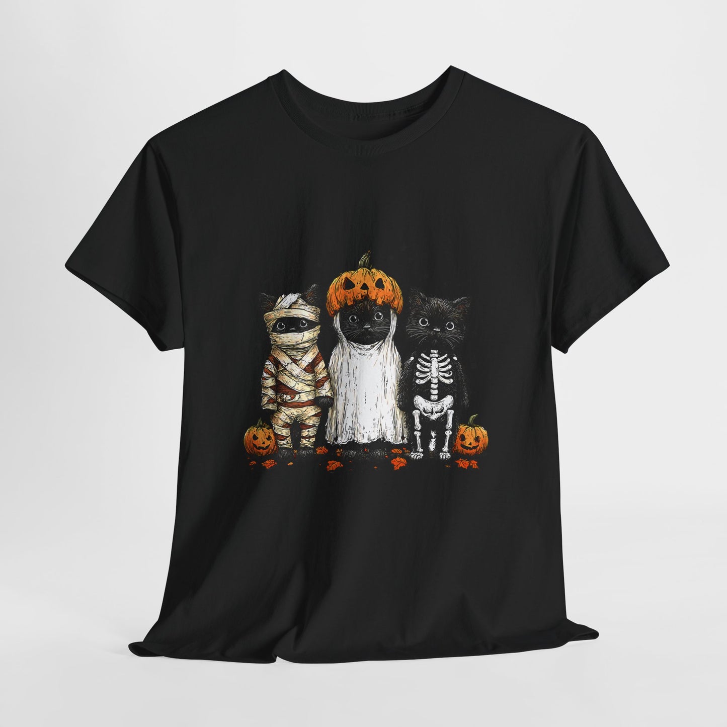Black Cat Halloween Shirt - Mummy Ghost Skeleton Cats