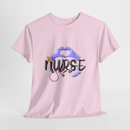 Nurse Heart Hands Shirt - Purple Gloves Love Nurse Tee