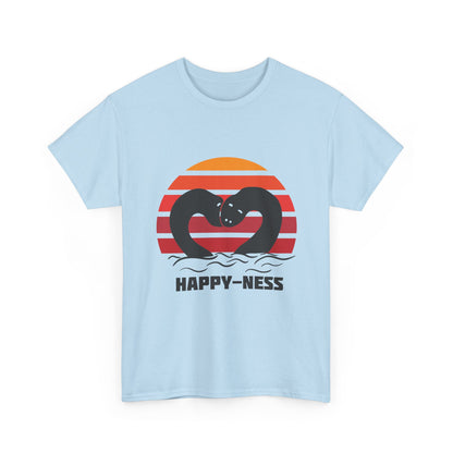 Happy-Ness Loch Ness Shirt - Cute Nessie Heart Retro Sunset Tee - Scotland Souvenir