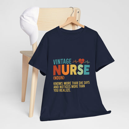 Vintage Nurse Shirt - Knows More Than She Says Tee