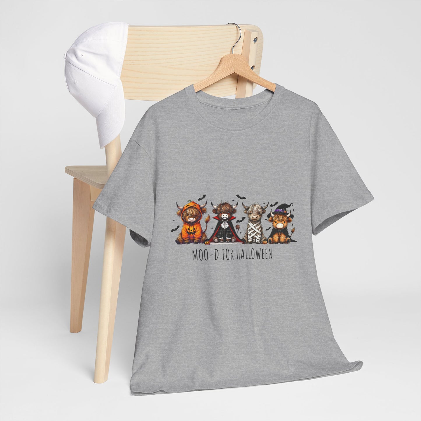 Highland Cow Halloween T-Shirt – Cute Spooky Cows in Costumes