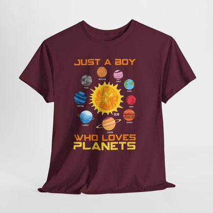 Just a Boy Who Loves Planets - Solar System Graphic Tee