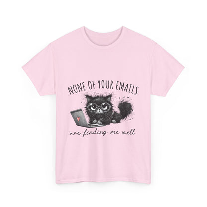Work From Home Grumpy Cat T-Shirt - None of Your Emails Tee