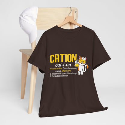 CATION cat-i-on Shirt - Funny Chemistry Cat Tee