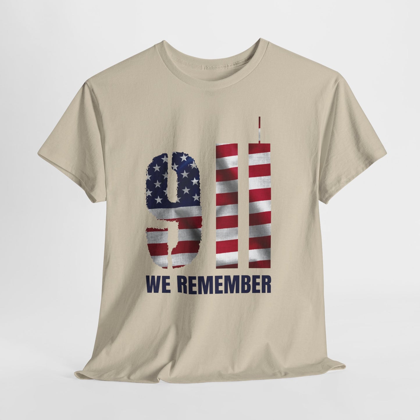 9/11 We Remember T-Shirt - American Flag Twin Towers Memorial Tee