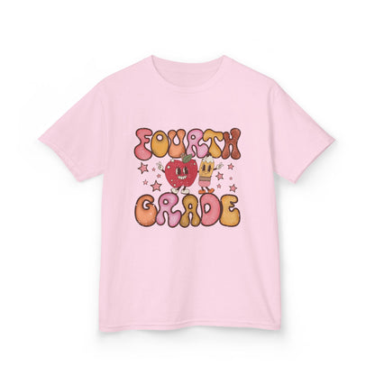Fourth Grade Bubble Letters T-Shirt | Retro Kawaii Back to School Kids Tee