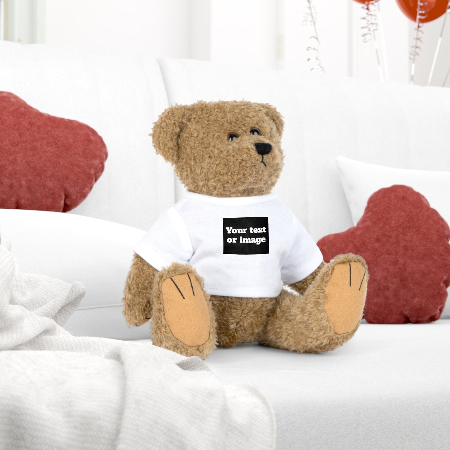 Personalisiertes Plüschtier mit individuellem T-Shirt – Geschenk mit Namen oder Foto