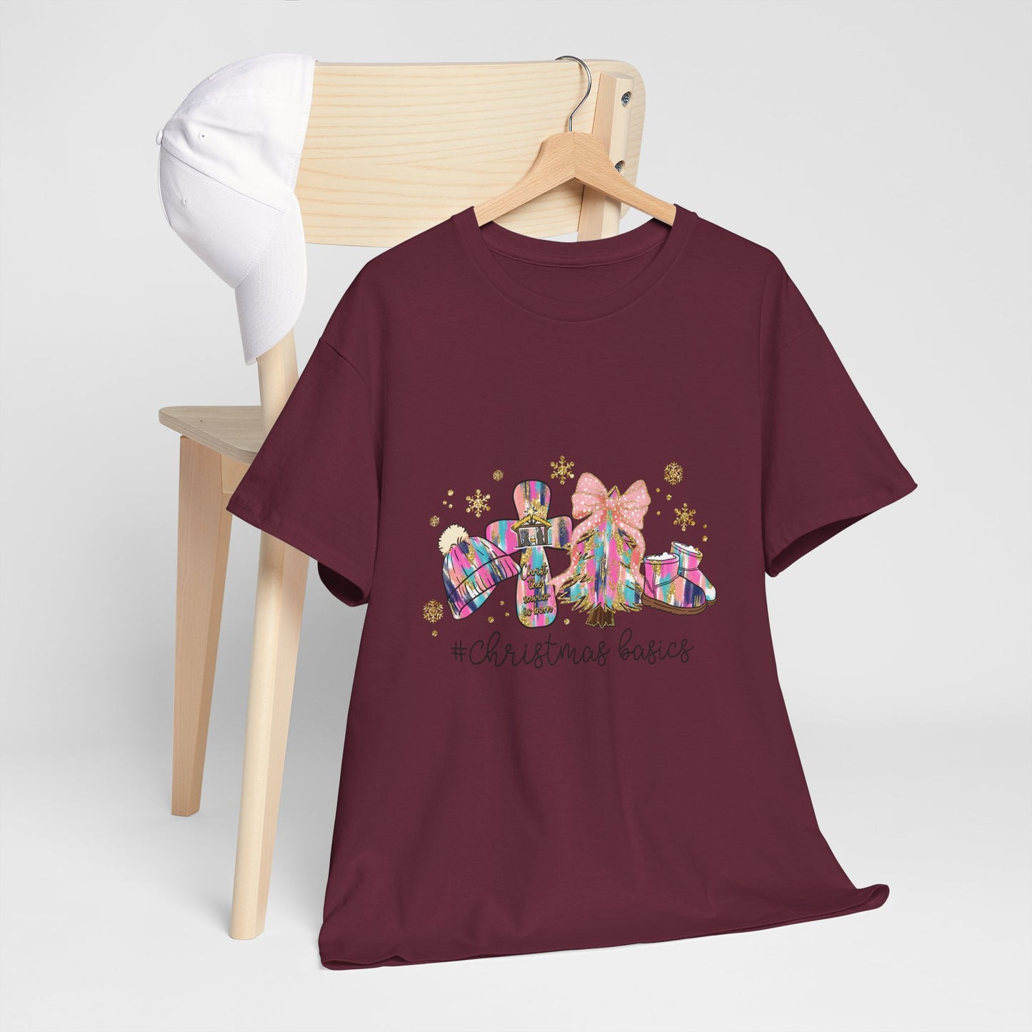 Christ the Savior Is Born T-Shirt - Pastel Nativity Cross Christmas Tee