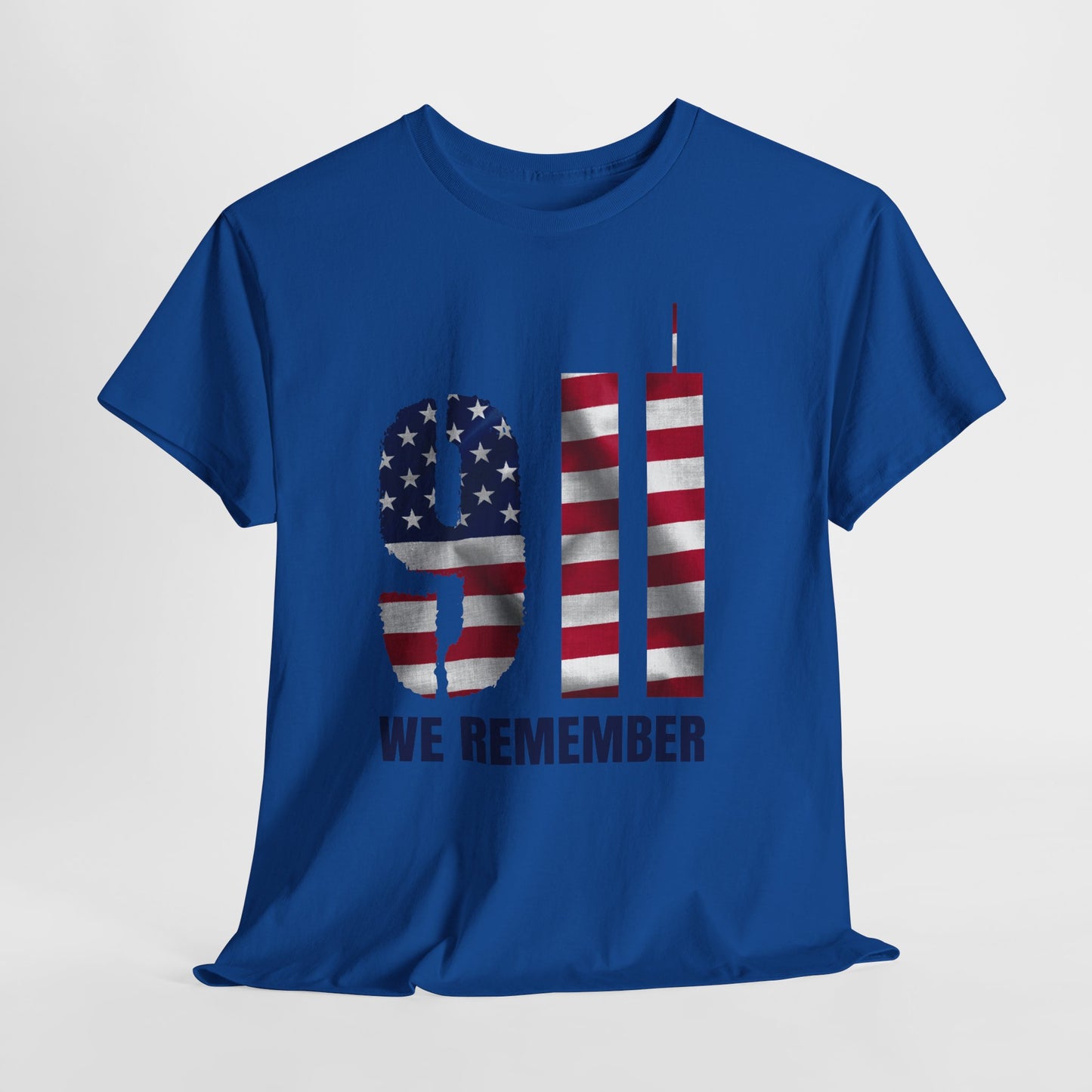 9/11 We Remember T-Shirt - American Flag Twin Towers Memorial Tee