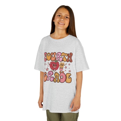 Fourth Grade Bubble Letters T-Shirt | Retro Kawaii Back to School Kids Tee