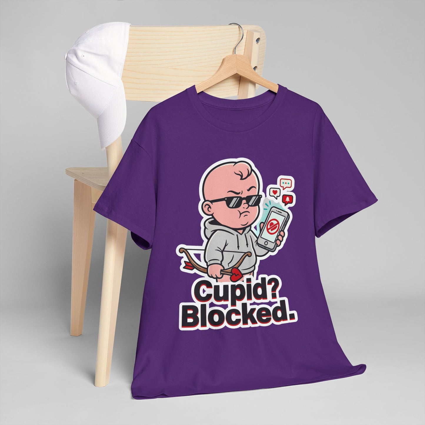 Cupid? Blocked. Shirt - Funny Anti Valentine Tee