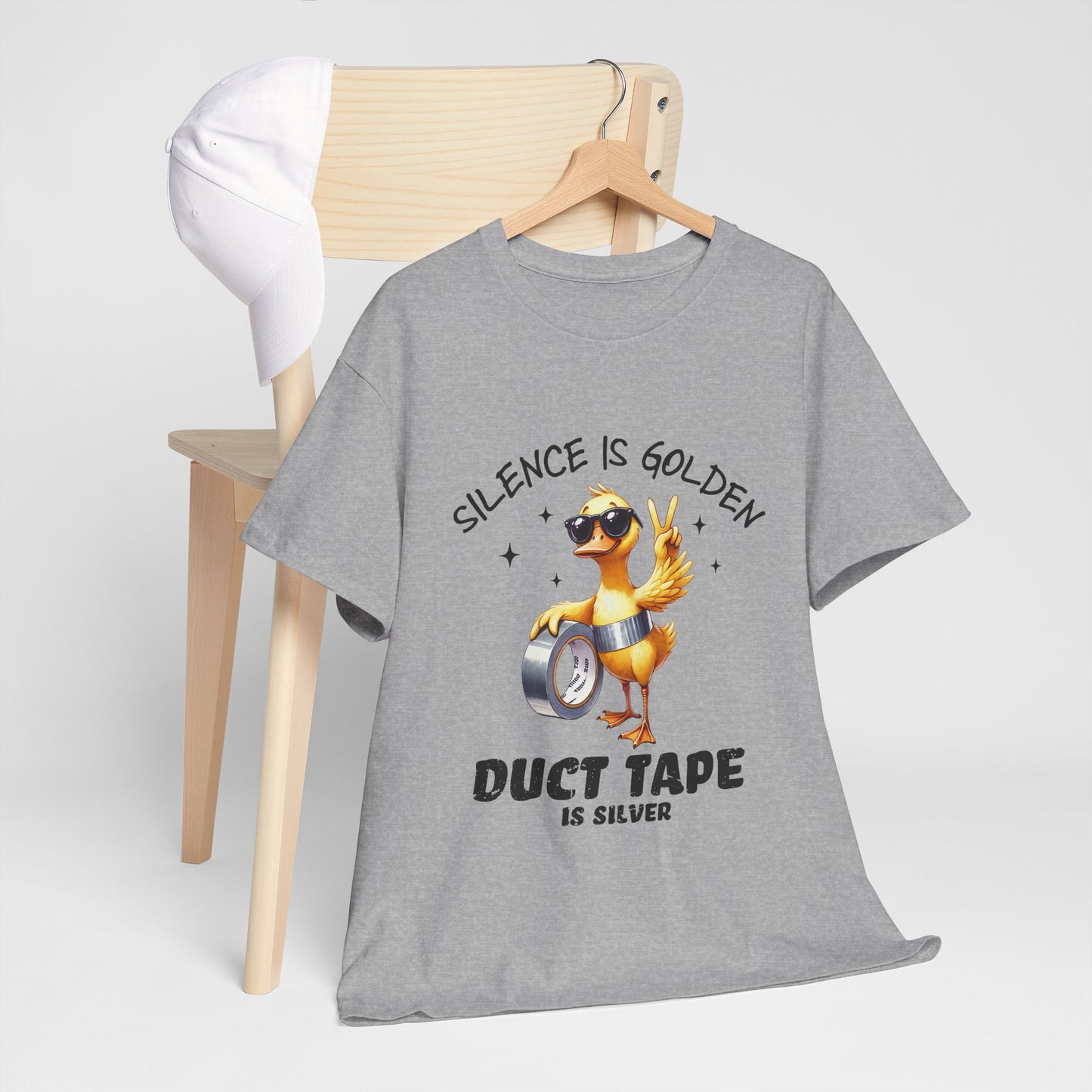 Silence Is Golden Duct Tape T-Shirt - Funny Duck Tee
