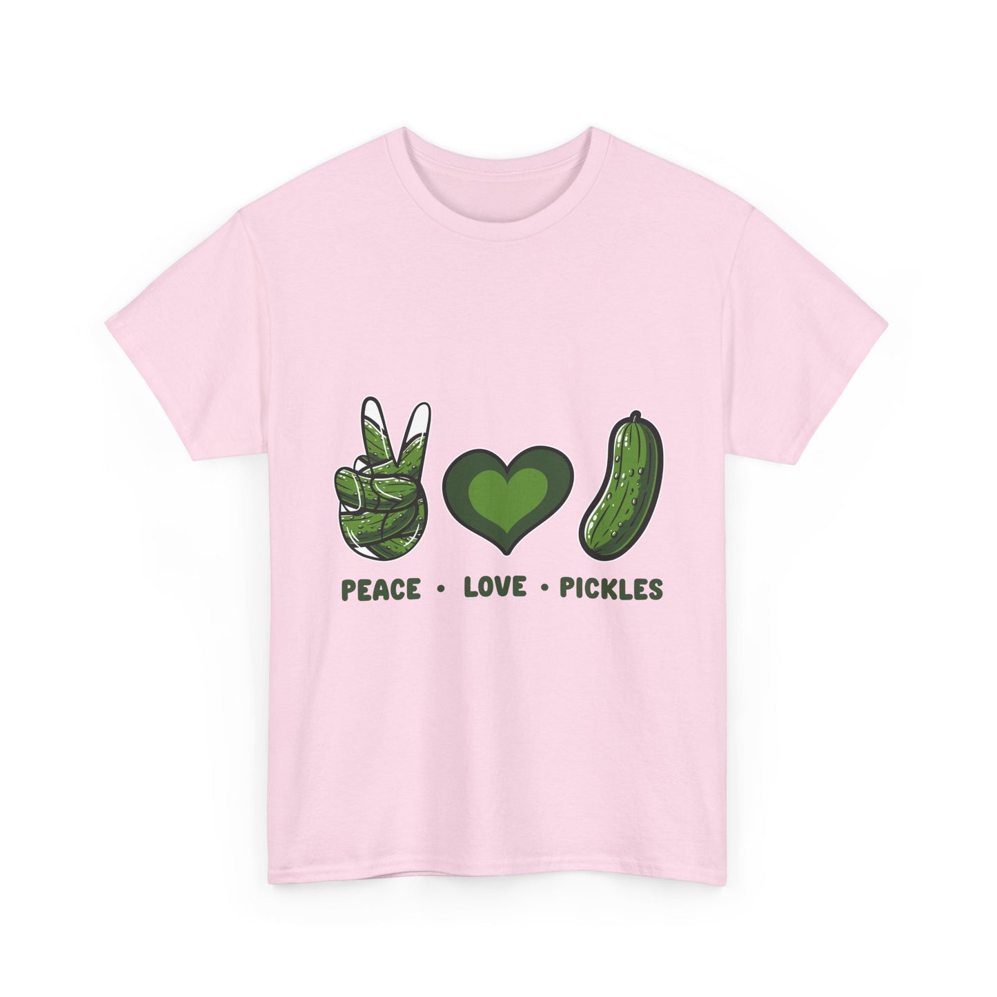 Peace Love Pickles Shirt - Funny Pickle Lover Gift, Retro Cucumber T-Shirt for Women & Men, Foodie Snack Tee with Hippie Vibes