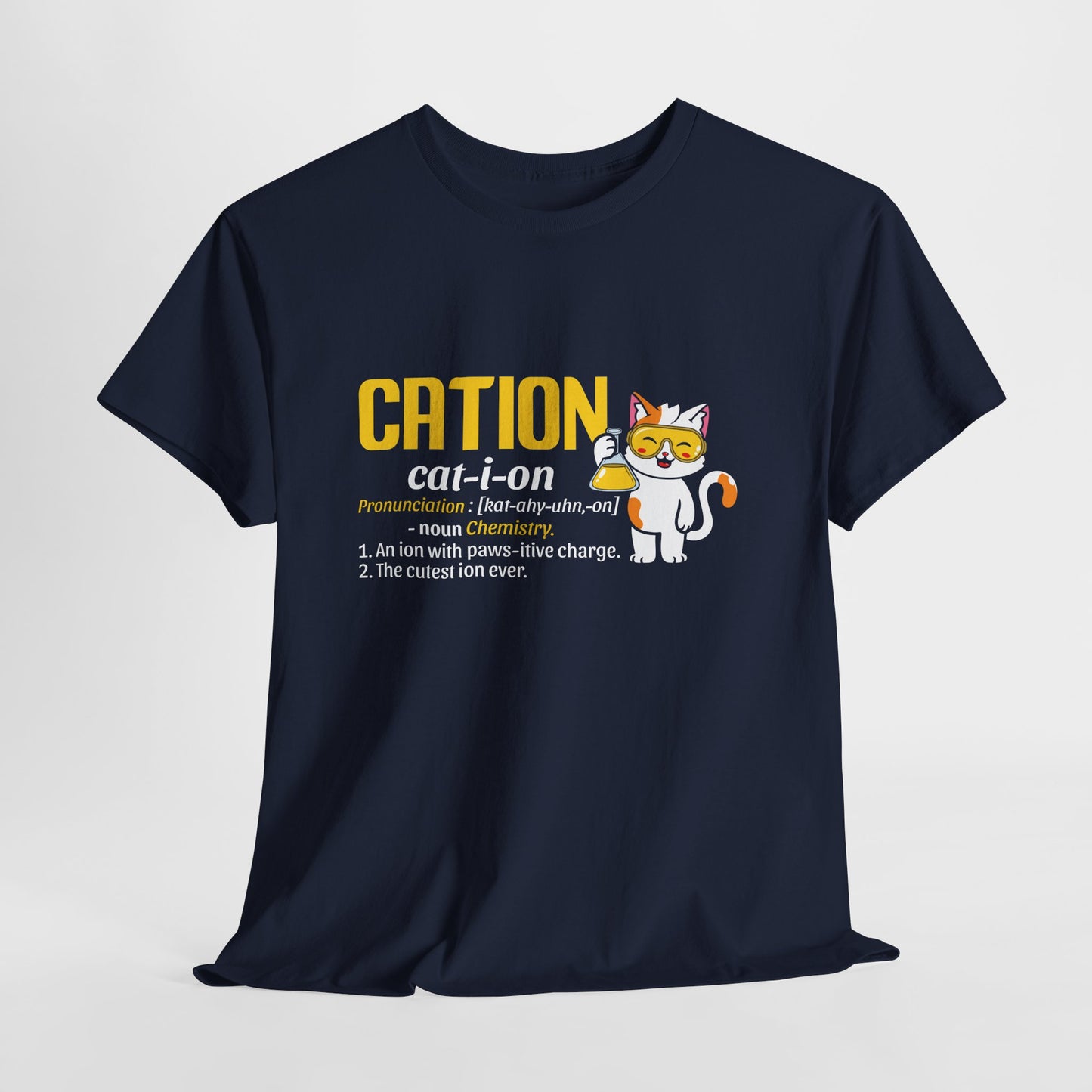 CATION cat-i-on Shirt - Funny Chemistry Cat Tee