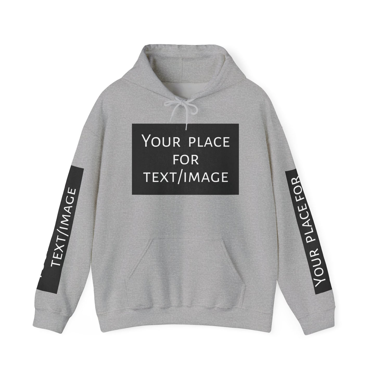 Bluza z kapturem z nadrukiem lub obrazkiem – personalizowana bluza z 4 stron, pomysł na prezent, nadruk z przodu, z tyłu i na rękawach, unisex