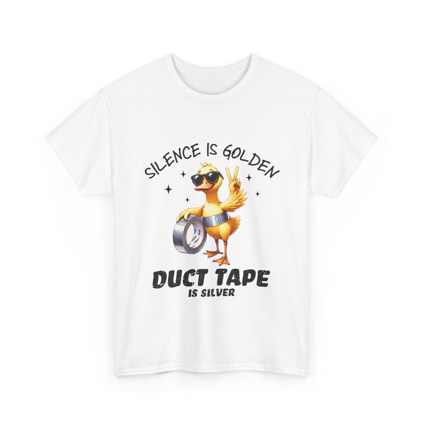 Silence Is Golden Duct Tape T-Shirt - Funny Duck Tee