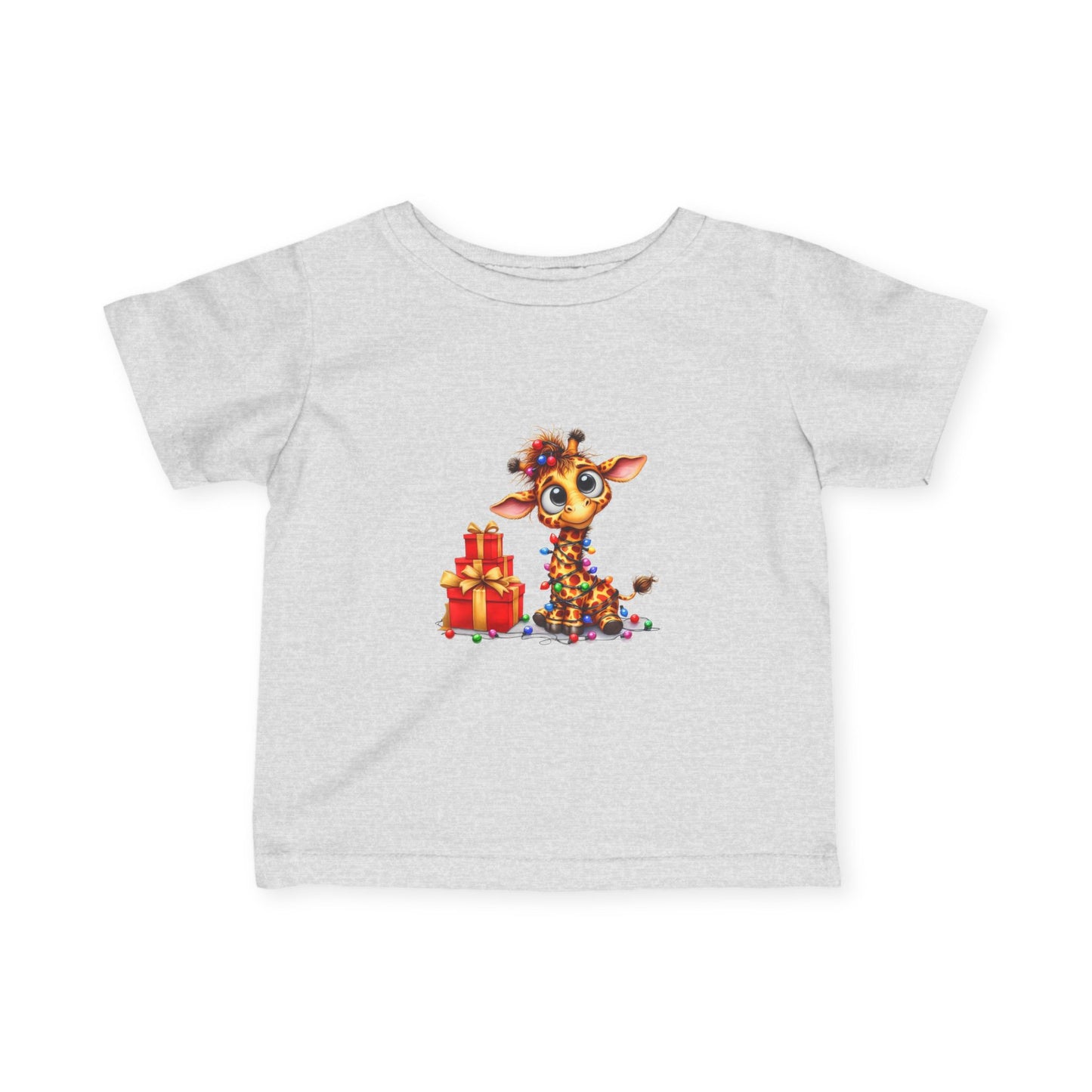 Baby Giraffe Christmas Lights Infant T-Shirt – Cute Holiday Tee